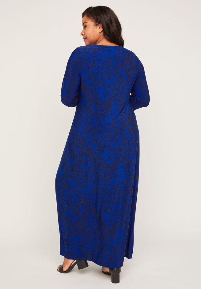 Paisley Gathered Medallion Maxi Dress, , on-hover image number 1