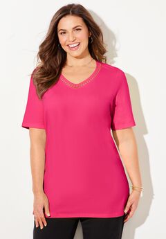 Suprema® Crochet V-Neck Tee