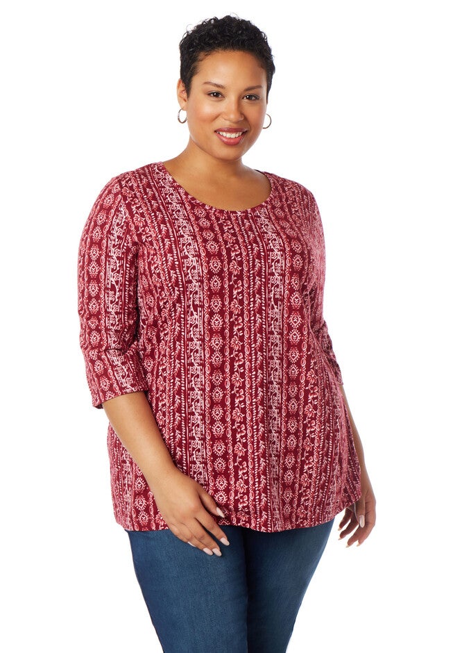 Floral Trellis Top, DEEP SCARLET, hi-res image number null