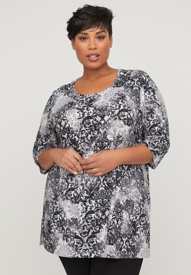Veranda Easy Fit Tee, BLACK AND WHITE, hi-res image number null