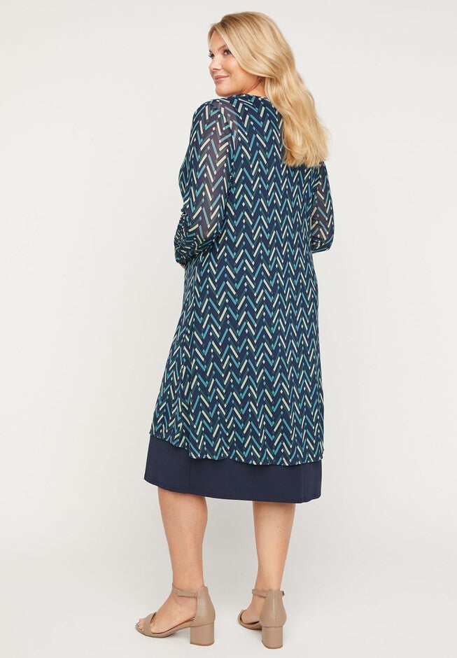 Marina Mesh Overlay Jacket Dress, , on-hover image number null