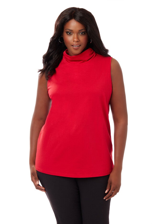 Suprema Sleeveless Turtleneck, RED, hi-res image number null