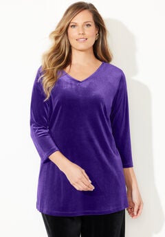 AnyWear Velvet V-Neck Tunic