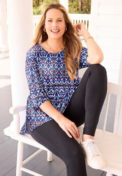 Easy Fit 3/4-Sleeve Scoopneck Tunic