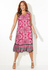 Fun & Flouncy Shift Dress, PINK BURST SCROLL, hi-res image number null