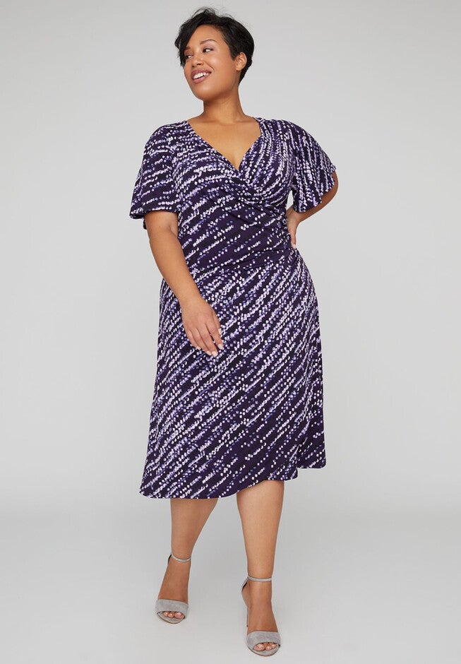 Moonlight Wrap Midi Dress, VICTORIAN PURPLE, hi-res image number null