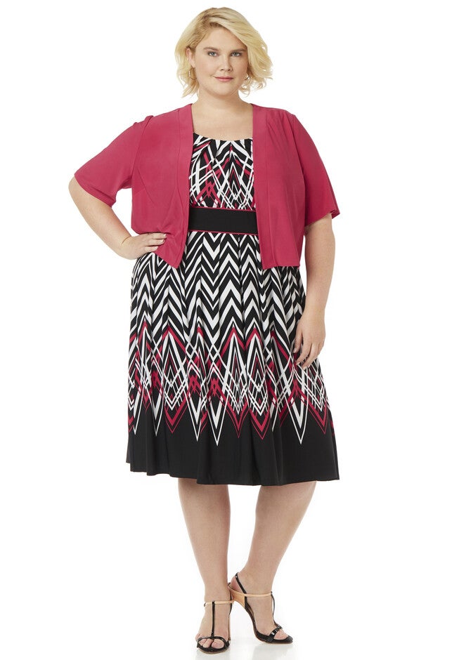 Magenta Mix Jacket Dress, , hi-res image number null