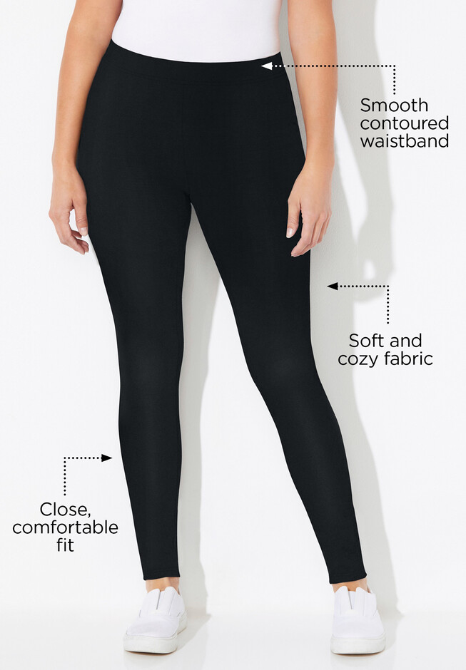 Roaman's Women's Plus Size Lattice Essential Stretch Legging - 12