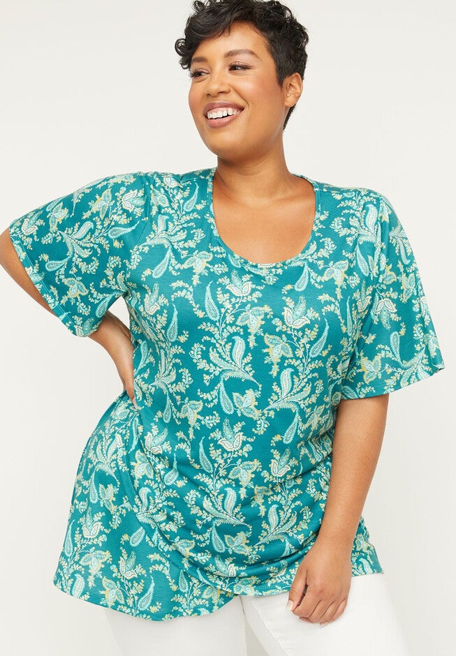 Paisley Riviera Top, GREEN PAISLEY, hi-res image number 0