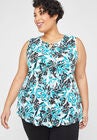 AnyWear Floral Falls Tank, TROPICAL BLUE, hi-res image number null