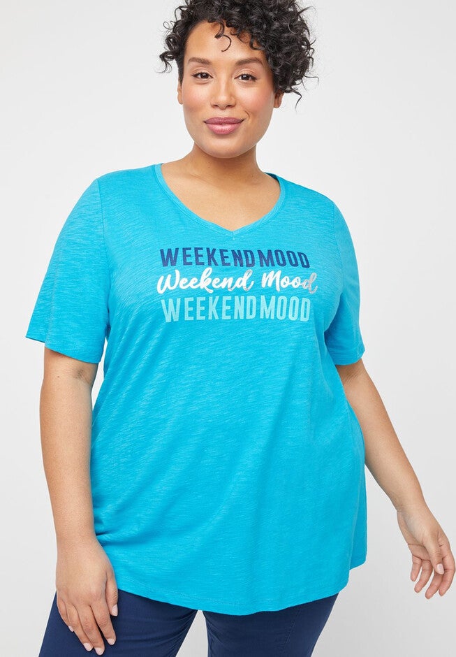 Weekend Mode Tee, TEAL, hi-res image number null