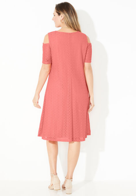 Cold Shoulder Stretch Lace Dress, , on-hover image number null