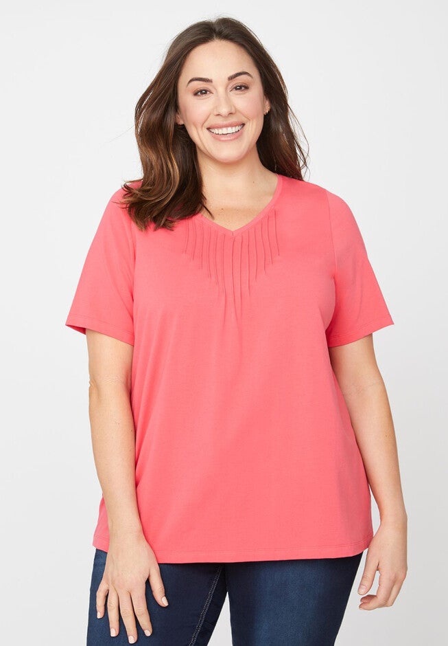 Suprema Pintuck Tee, STRAWBERRY DAIQUIRI, hi-res image number null