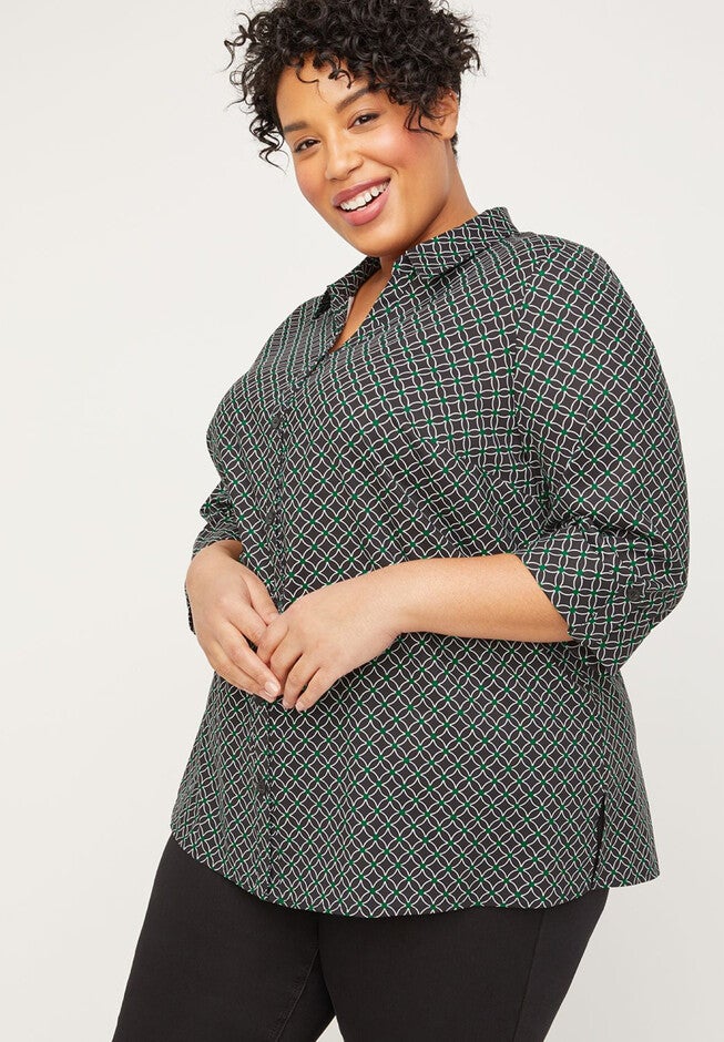 Signature Crepe Buttonfront Top, , hi-res image number 0