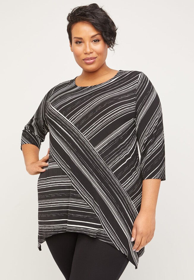 Pemberley Place Top, BLACK STRIPE, hi-res image number 0