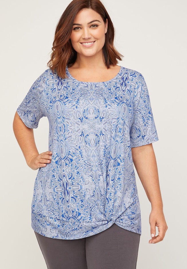 Floral Knot-Front Tee, MULTI, hi-res image number null