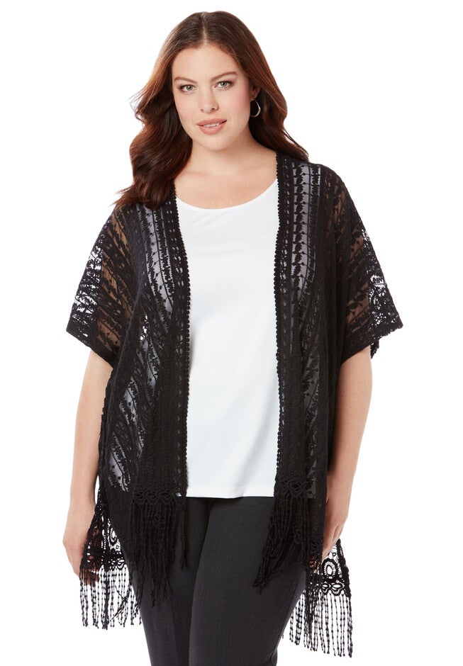 Pacific Coast Fringe Topper, BLACK, hi-res image number null
