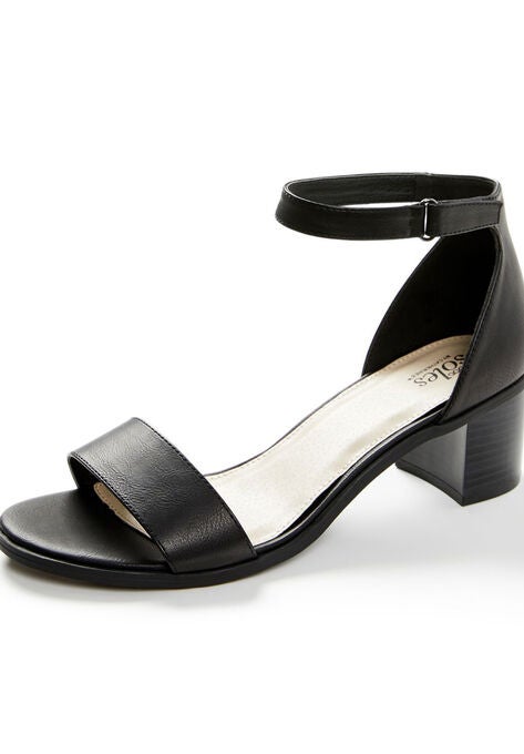 Good Soles Ankle-Strap Block Heel, BLACK, hi-res image number null