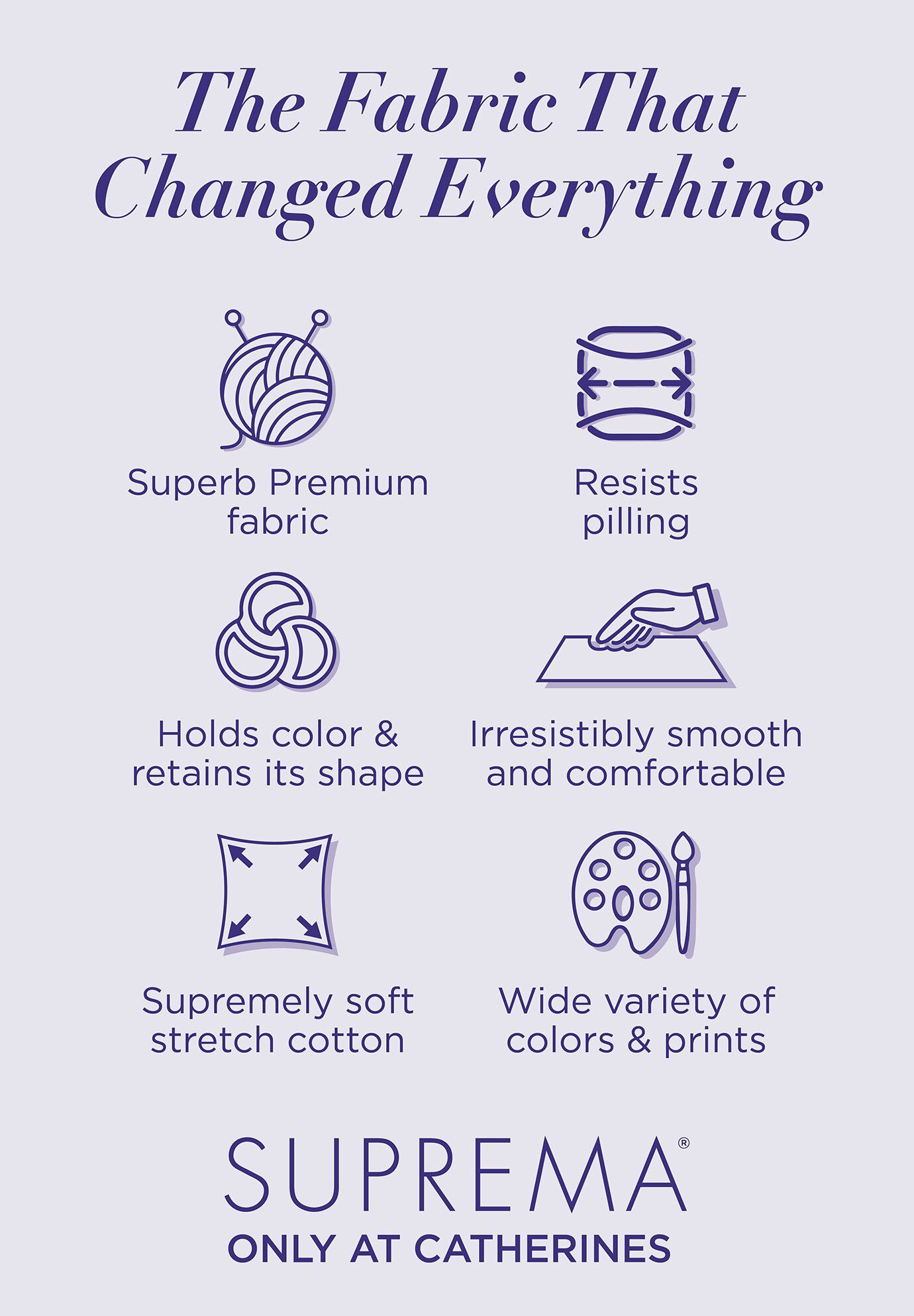 Suprema&reg; 3/4 Sleeve V-Neck Crochet Trim Tee, , on-hover image number 1