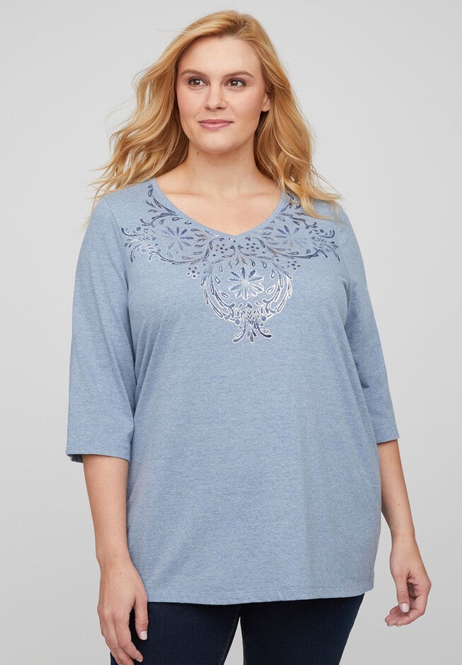 Metallic Imprint Top, , hi-res image number null