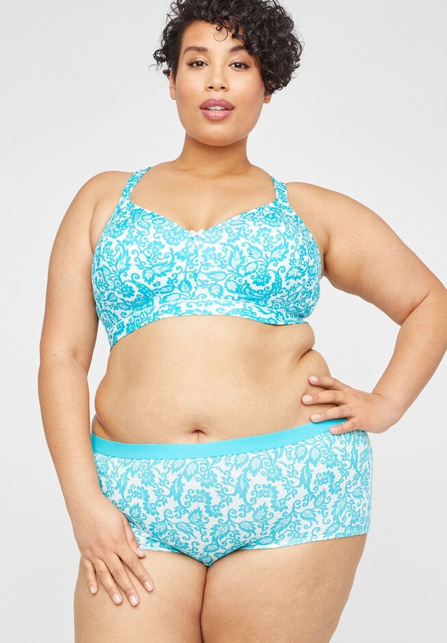Cotton Boyshort, ALL OVER LACE BLUEBIRD, hi-res image number 0