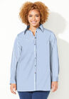 Liz&Me™ Buttonfront Shirt, IVORY STRIPES, hi-res image number null
