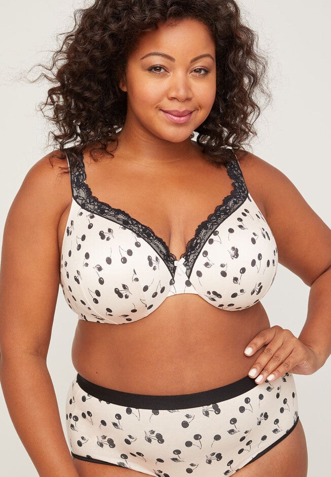 Full-Coverage Smooth Underwire Bra With Lace, CHERRY BLOSSOM PINK, hi-res image number null