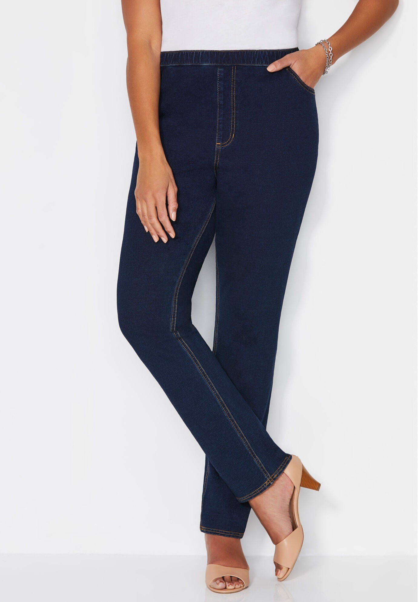 Plus size tan jeggings top