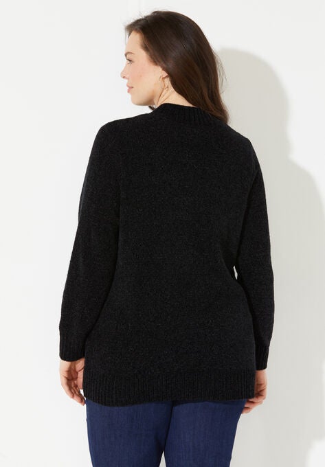 Cozy Chenille Zip Cardigan, , on-hover image number null