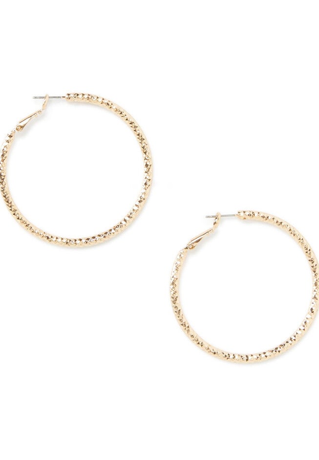 Vibrancy Cut Hoop Earrings, GOLD TONE, hi-res image number null