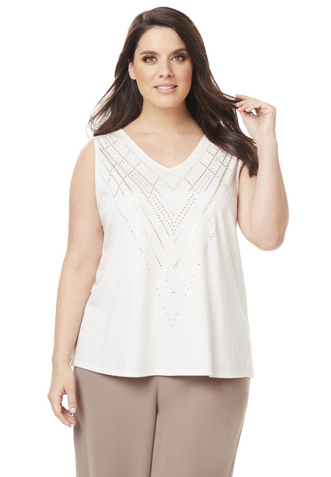 Black Label Modern Metallics Tank, MAGNOLIA, hi-res image number null