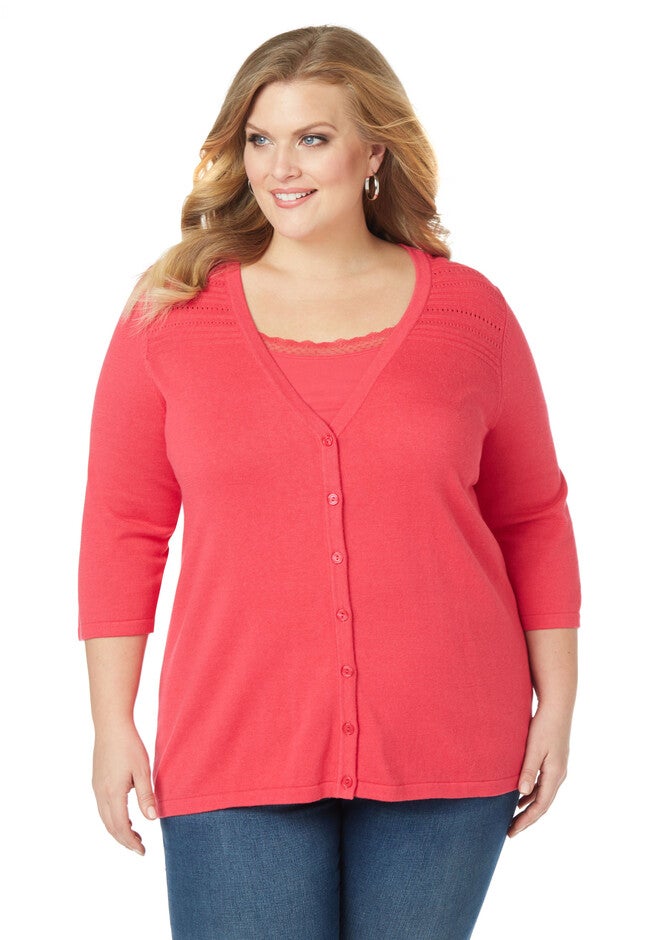 Layering Cardigan, RASPBERRY, hi-res image number 0