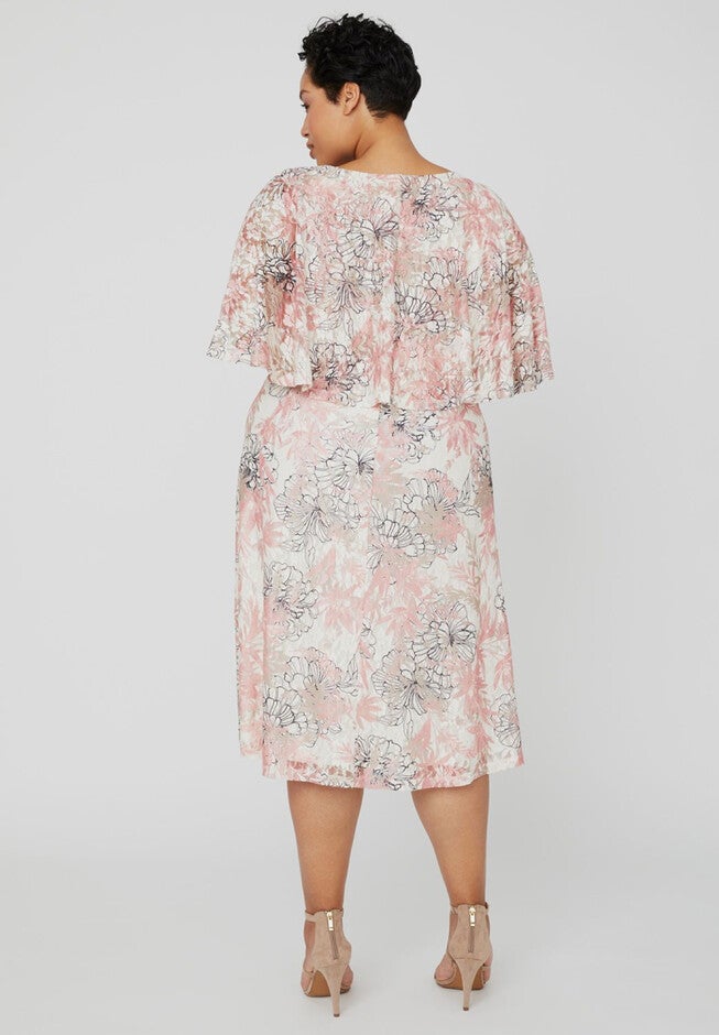Showstopper Lace Dress with Cape, , on-hover image number null