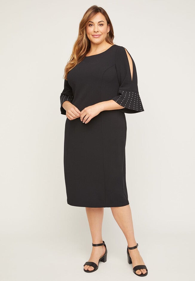 Midnight Glow Shift Dress, BLACK, hi-res image number null