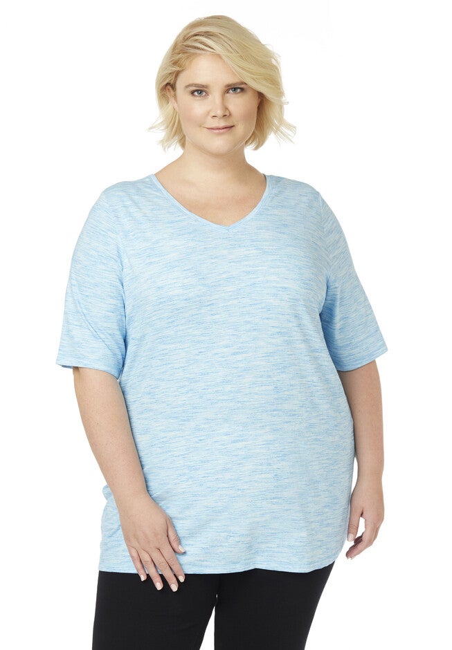 Blissful Active Tee, AQUA SPACEDYE, hi-res image number 0