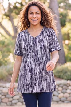 Easy Fit Short Sleeve V-Neck Tunic