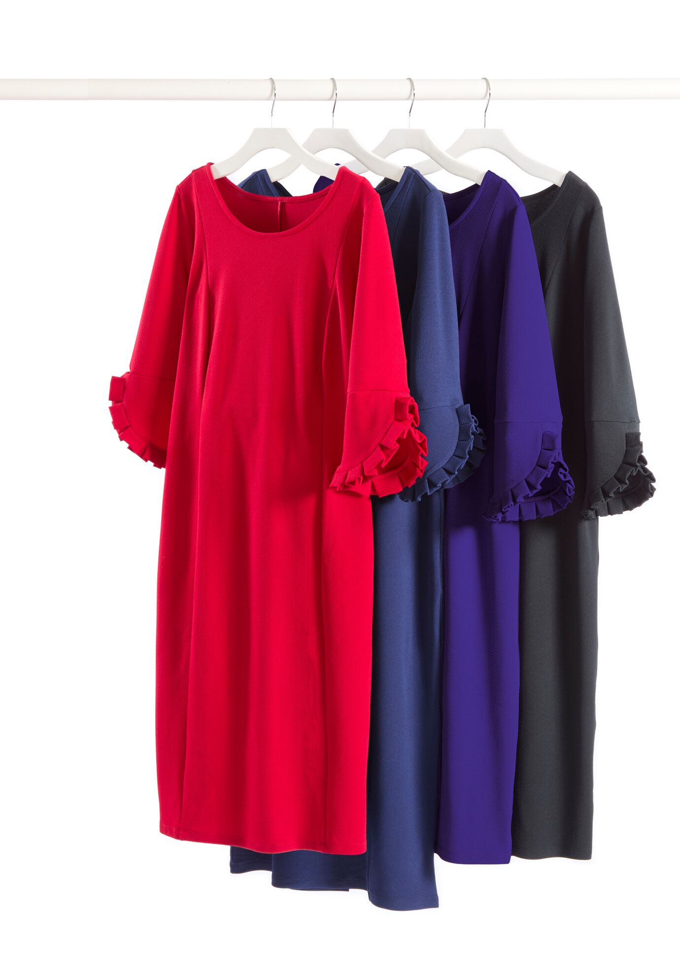 Ruffle Sleeve Shift Dress, , alternate image number 3