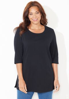 Easy Fit 3/4-Sleeve Scoopneck Tunic