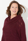 Pointelle Cowlneck Sweater, , alternate image number null
