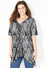 Shark-Bite Tee, BLACK IKAT, hi-res image number null
