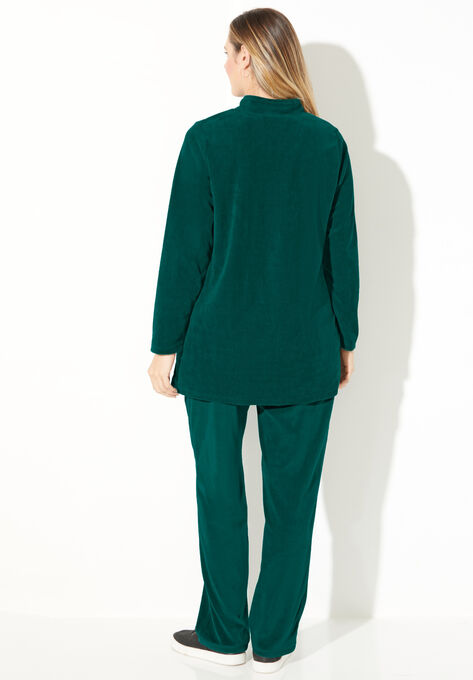 Half -Zip Velour Top, , on-hover image number null