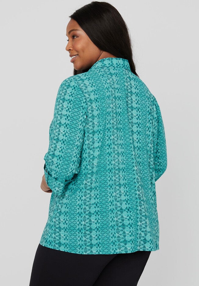 Refined Stripe Buttonfront Blouse, , on-hover image number null