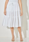 Tiered Midi Skirt, WHITE, hi-res image number null