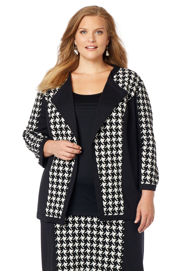 Black Label Fremont Houndstooth Blazer, BLACK, hi-res image number 0