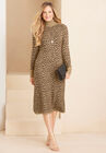 Liz&Me™ Mockneck Sweater Dress, SOFT CAMEL ANIMAL, hi-res image number null