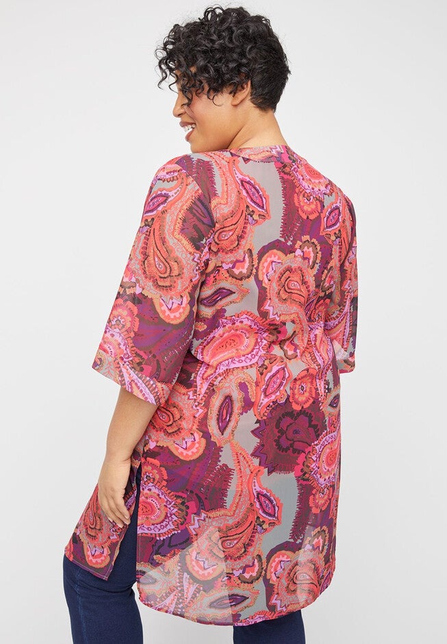 Georgette Bloom Kimono, , on-hover image number 1