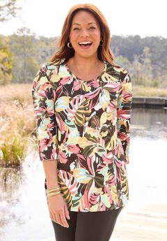 Suprema® 3/4 Sleeve V-Neck Tee