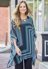 Keyhole Georgette Poncho, , alternate image number null
