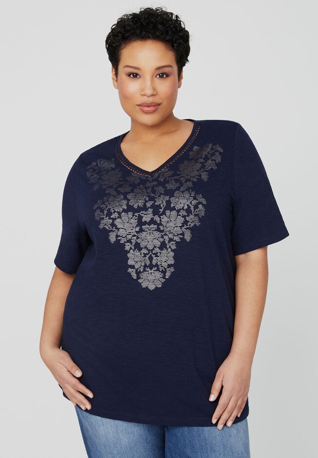 Edelweiss Foil Tee, MARINER NAVY, hi-res image number null