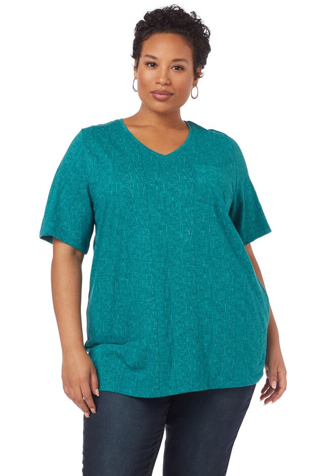 Short-Sleeve Pocket Top, RESORT TEAL, hi-res image number null